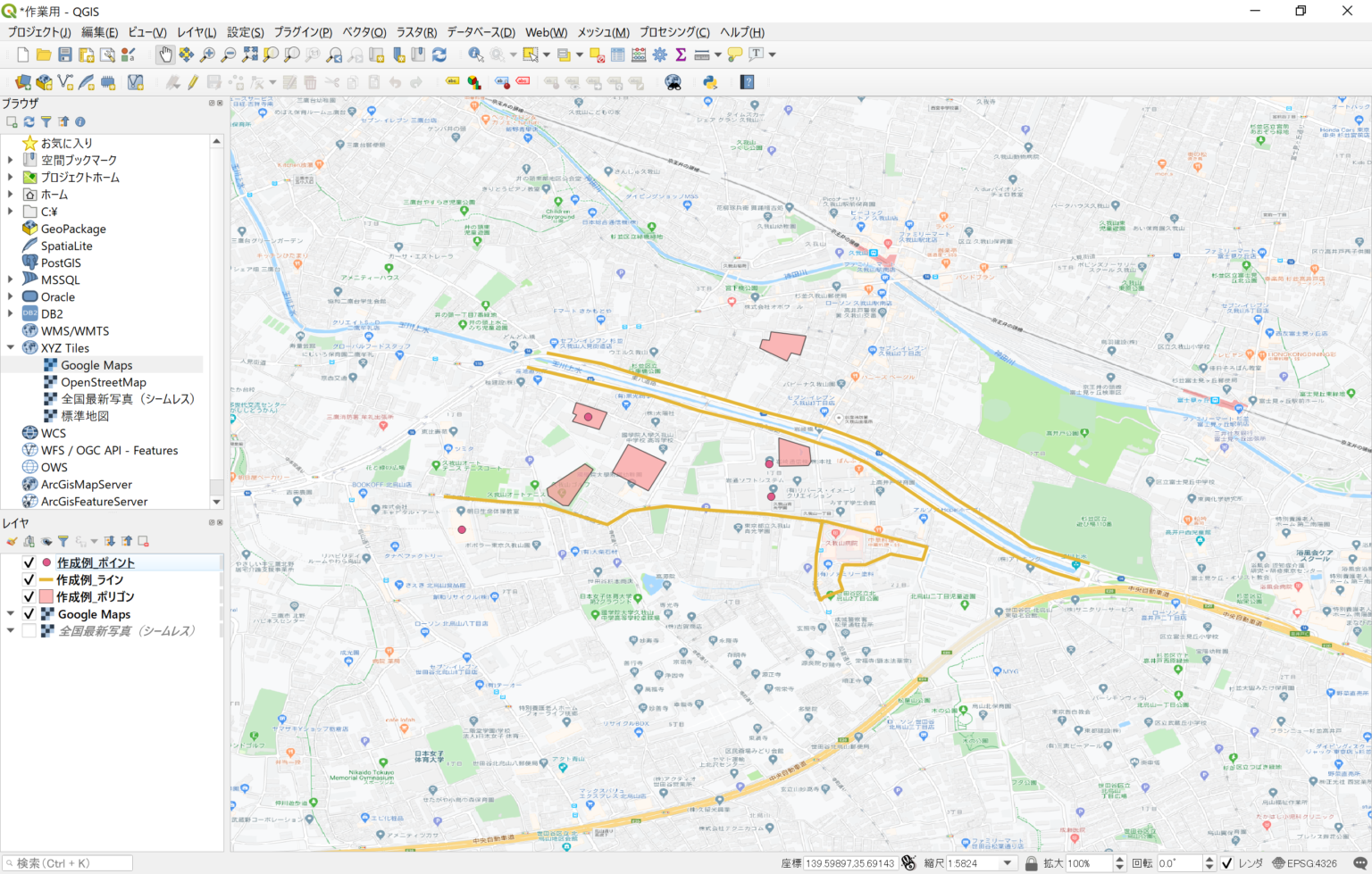QGISでGoogleマップを表示する方法 ひびこれJOBs